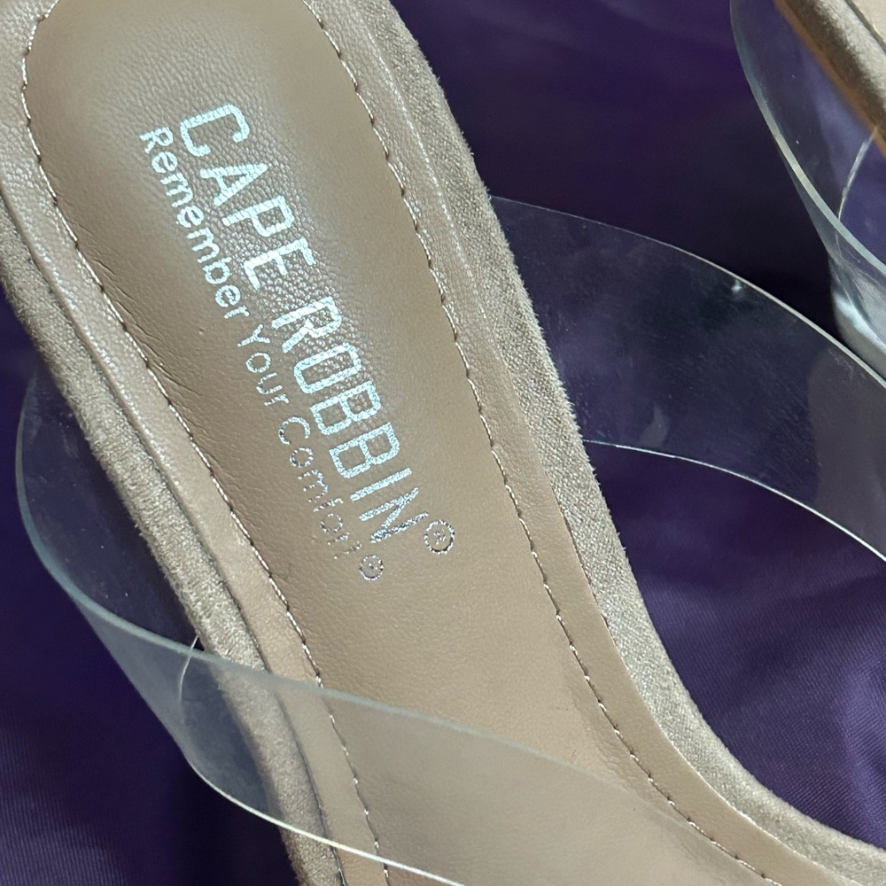 Cape Robbin Women's Transparent and Beige Heels - Picture 3 of 9